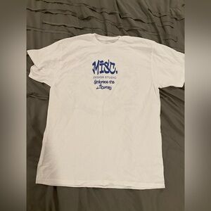 MISC Design Studio White T-Shirt with Blue Print